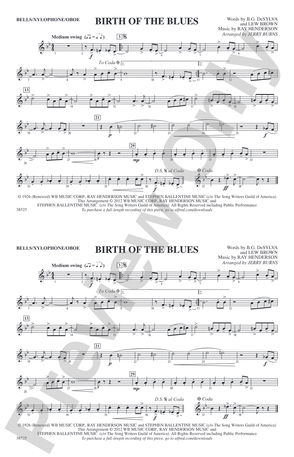 Birth of the Blues: Bells/Xylophone/Oboe