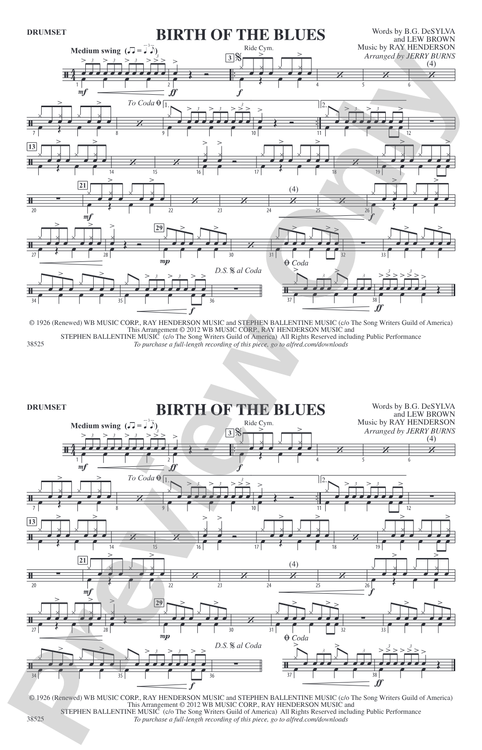 Birth of the Blues: Drumset