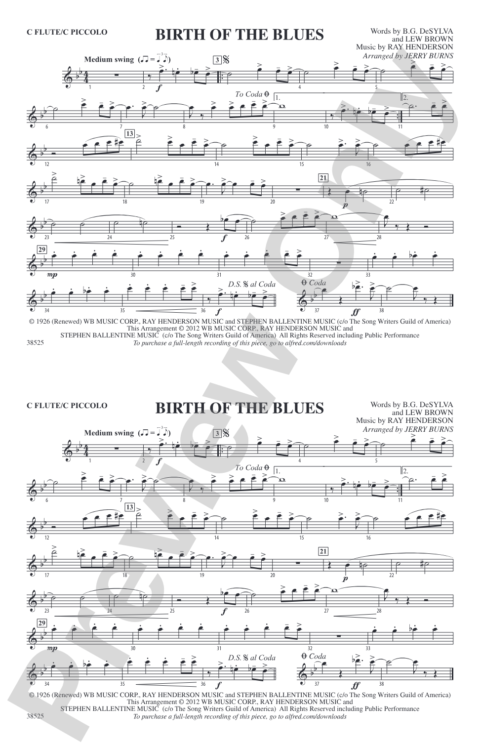 Birth of the Blues: Flute