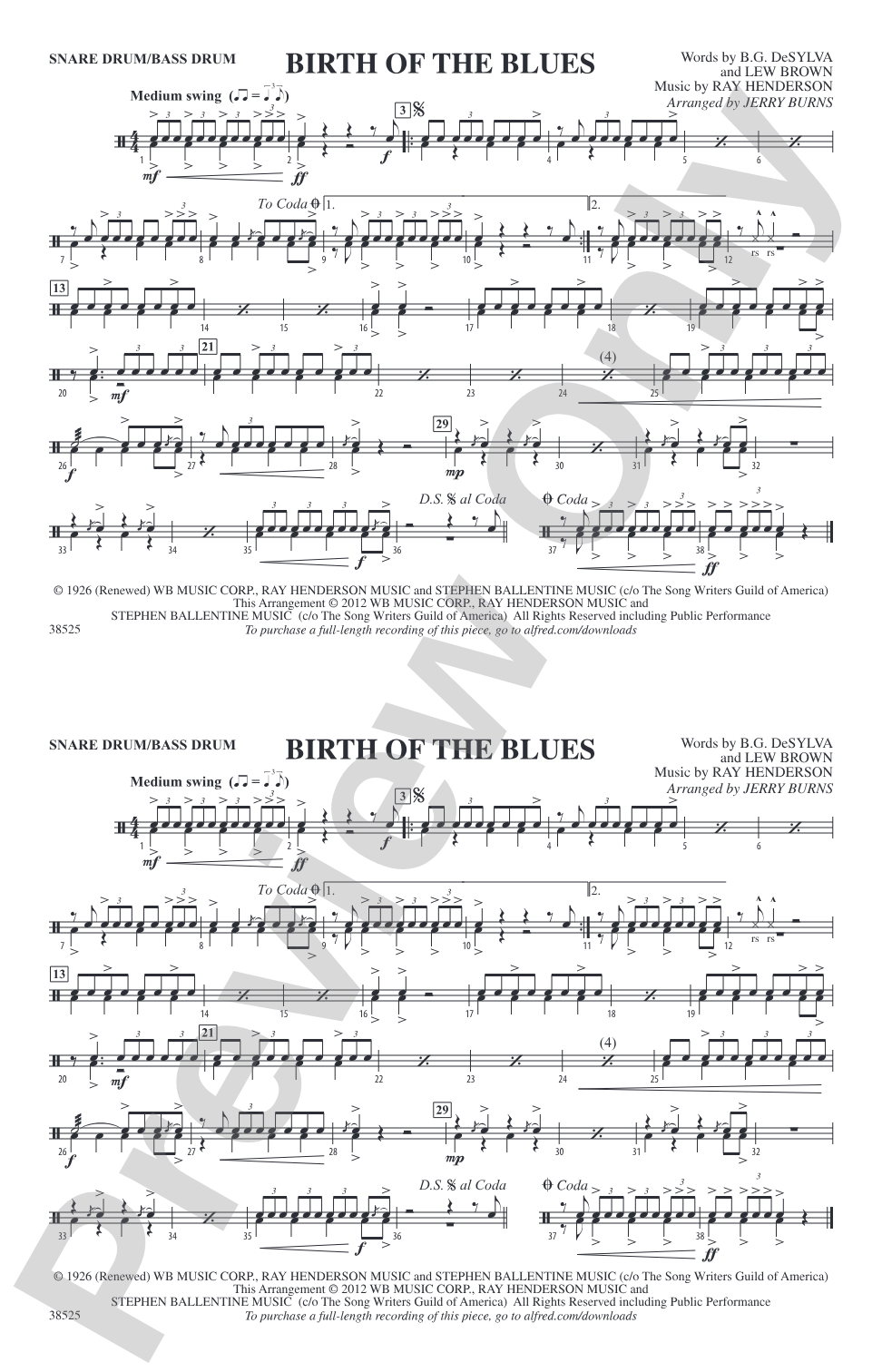 Birth of the Blues: Snare Drum/Bass Drum