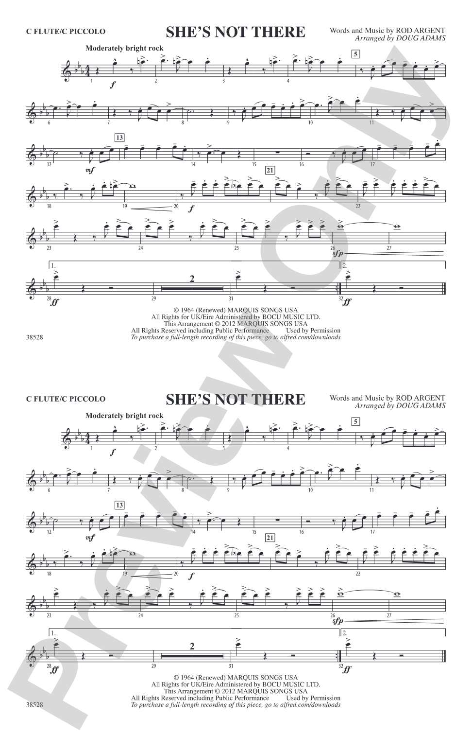 She's Not There: Flute