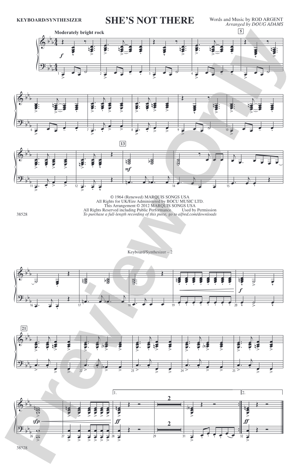 She's Not There: Keyboard/Synthesizer