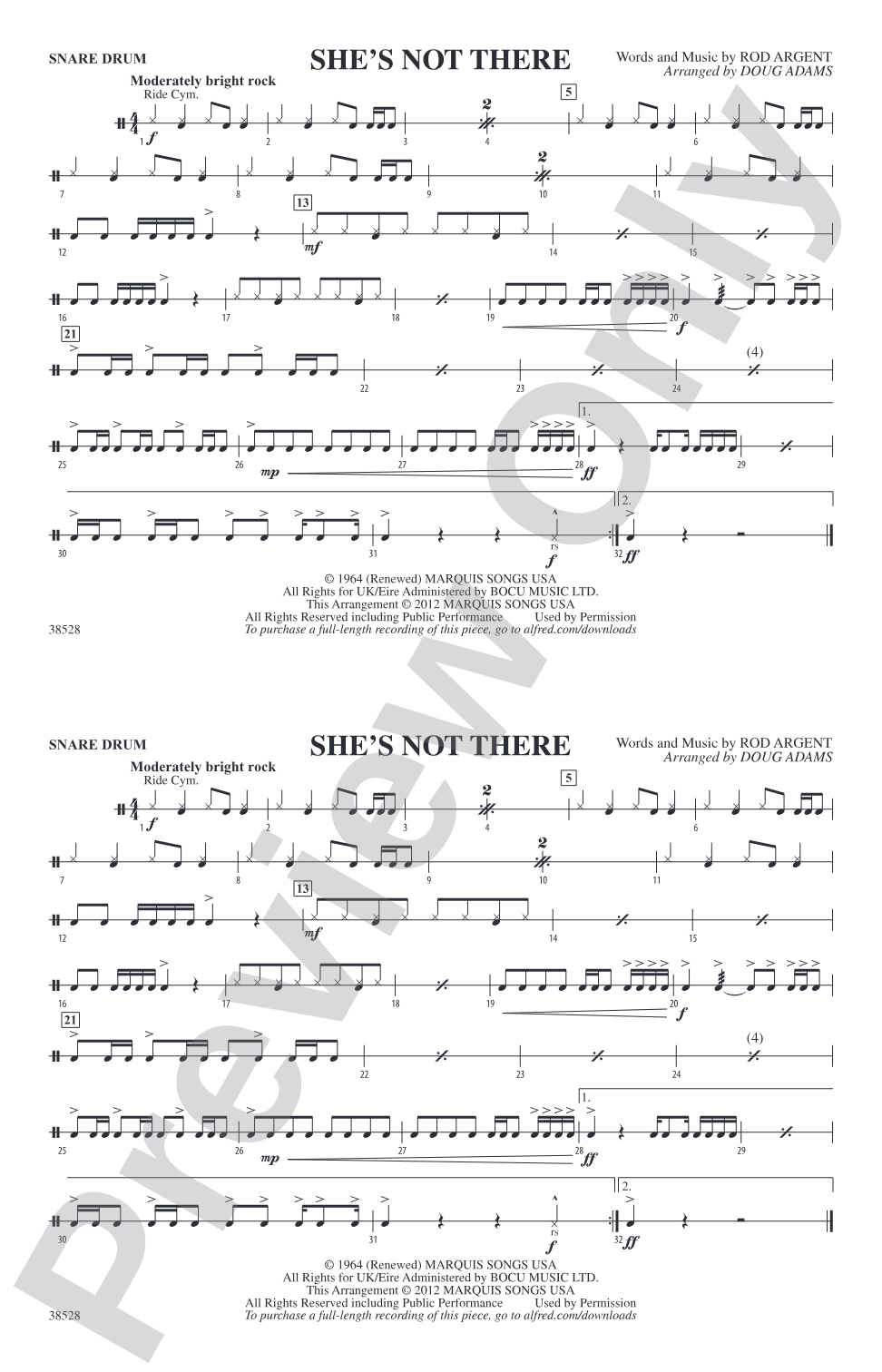 She's Not There: Snare Drum