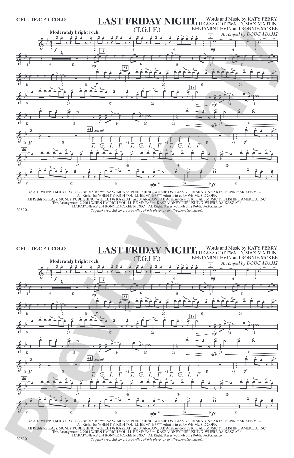 Last Friday Night (T.G.I.F.): Flute