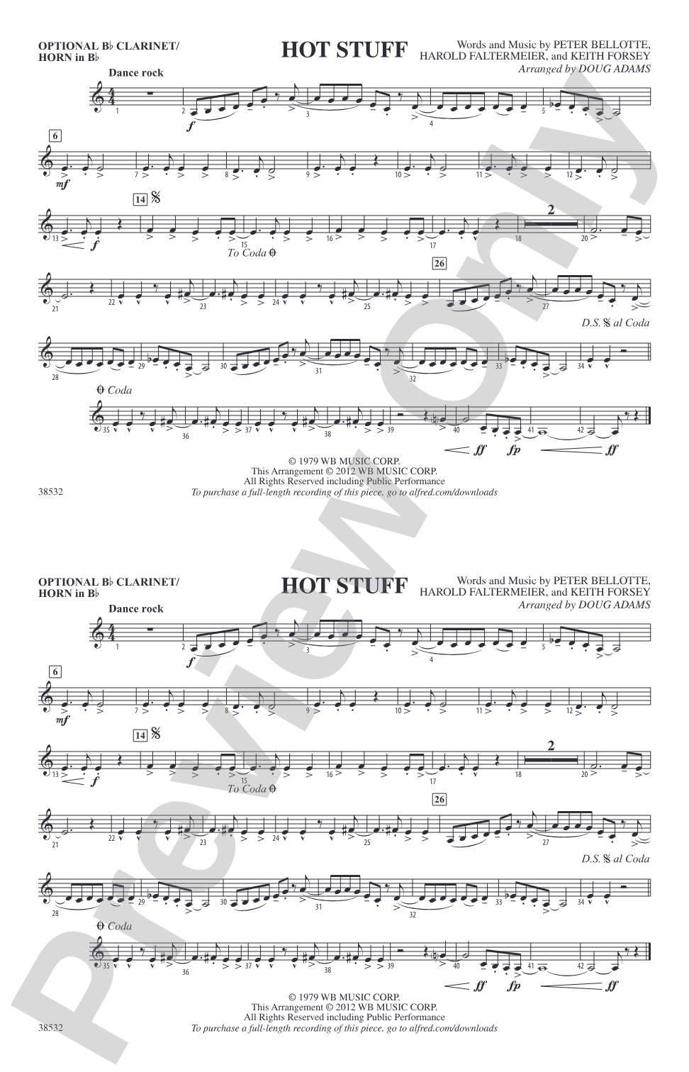 Hot Stuff: Optional Bb Clarinet/Horn in Bb