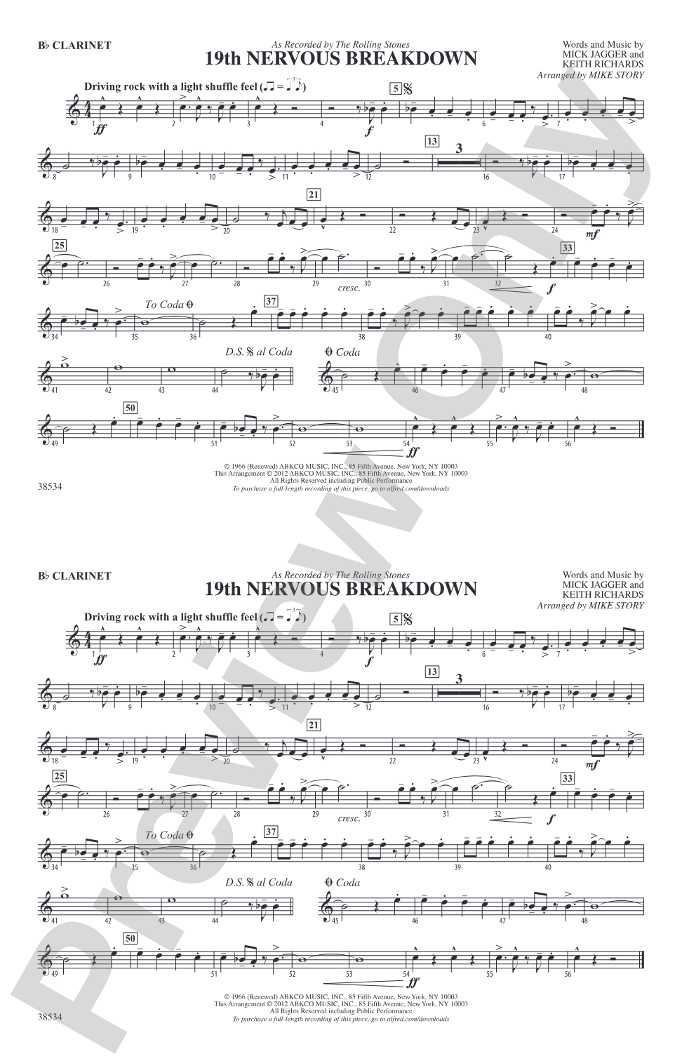 19th Nervous Breakdown: 1st B-flat Clarinet