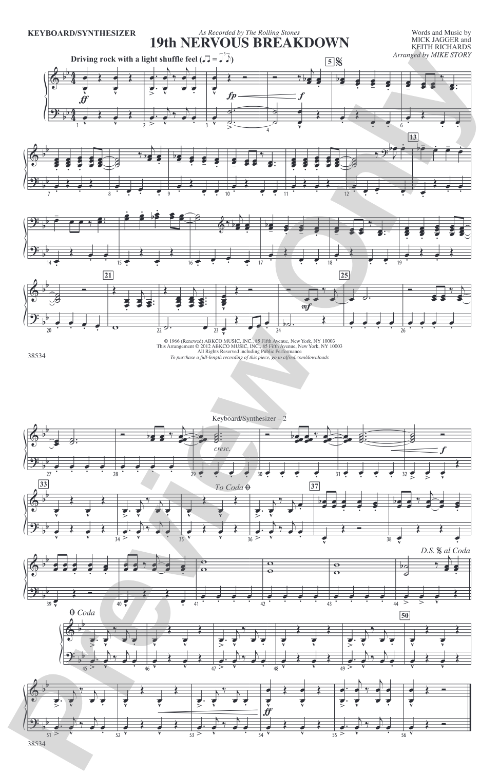 19th Nervous Breakdown: Keyboard/Synthesizer