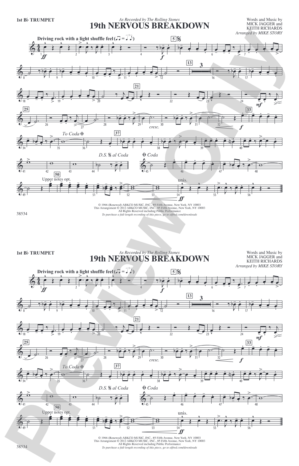 19th Nervous Breakdown: 1st B-flat Trumpet