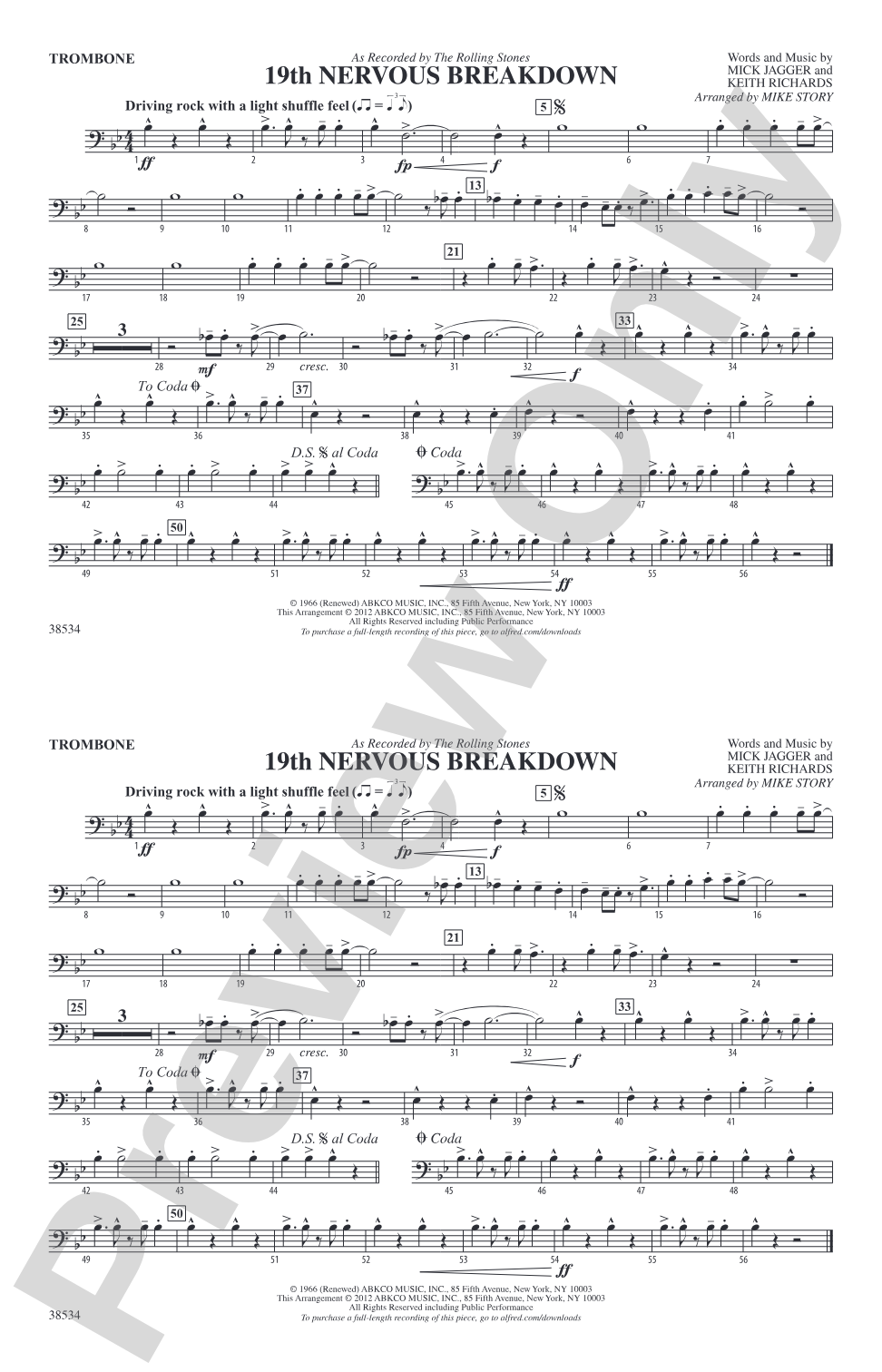 19th Nervous Breakdown: 1st Trombone