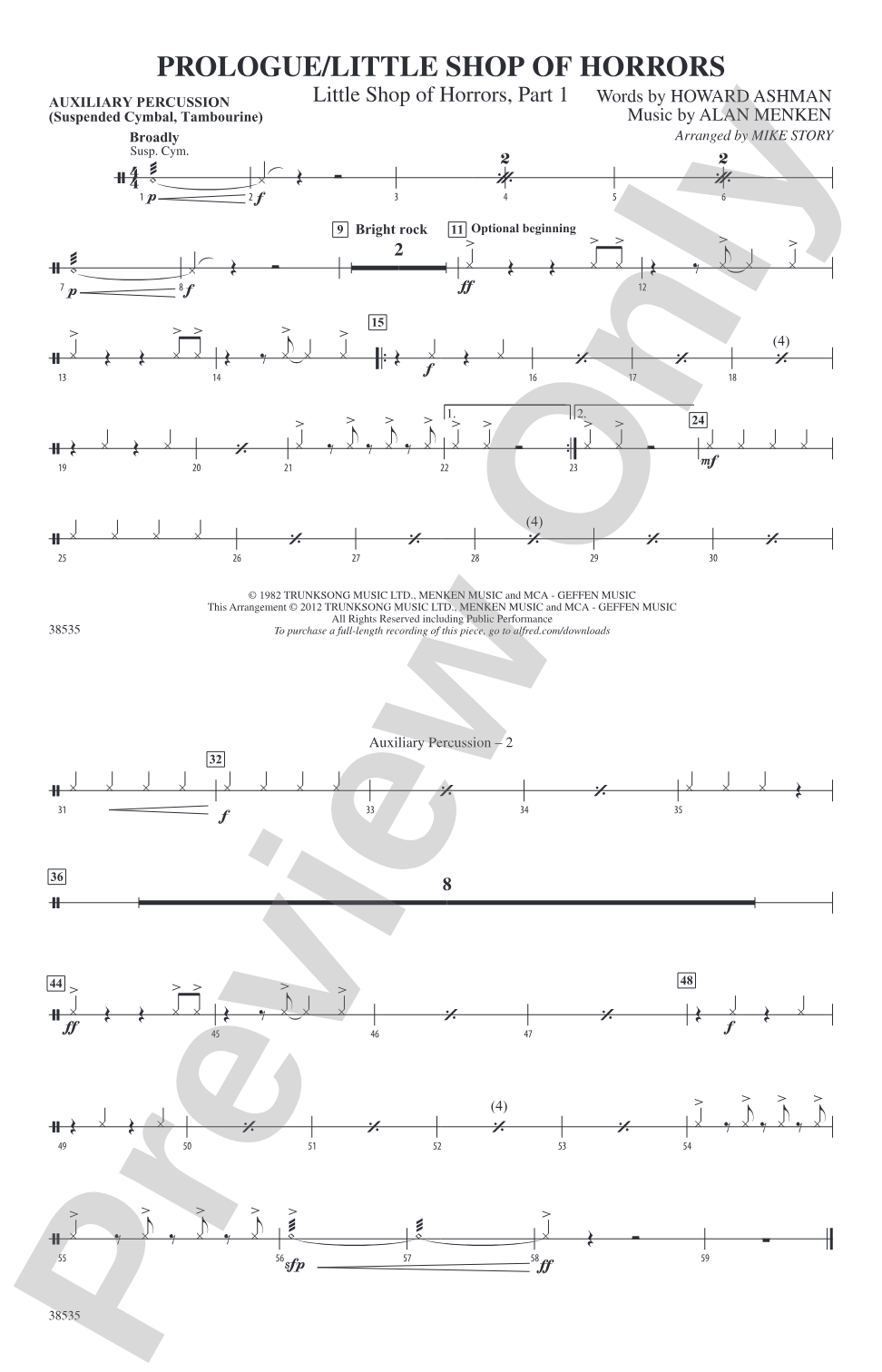 Prologue / Little Shop of Horrors: Auxiliary Percussion