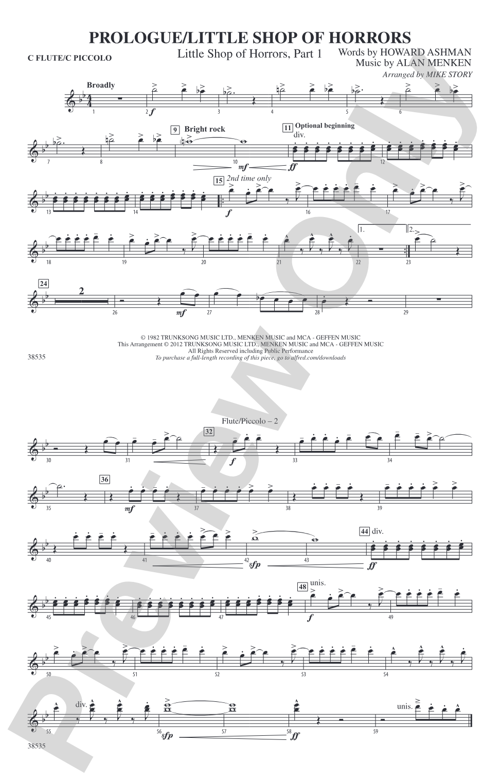 Prologue / Little Shop of Horrors: Flute