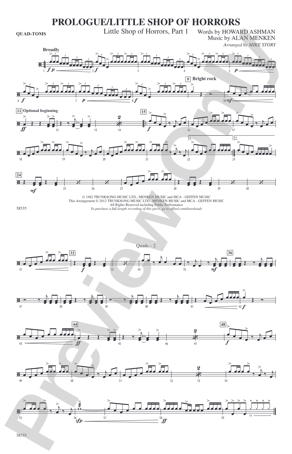 Prologue / Little Shop of Horrors: Quad-Toms