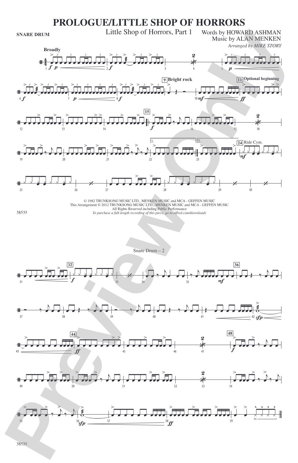 Prologue / Little Shop of Horrors: Snare Drum