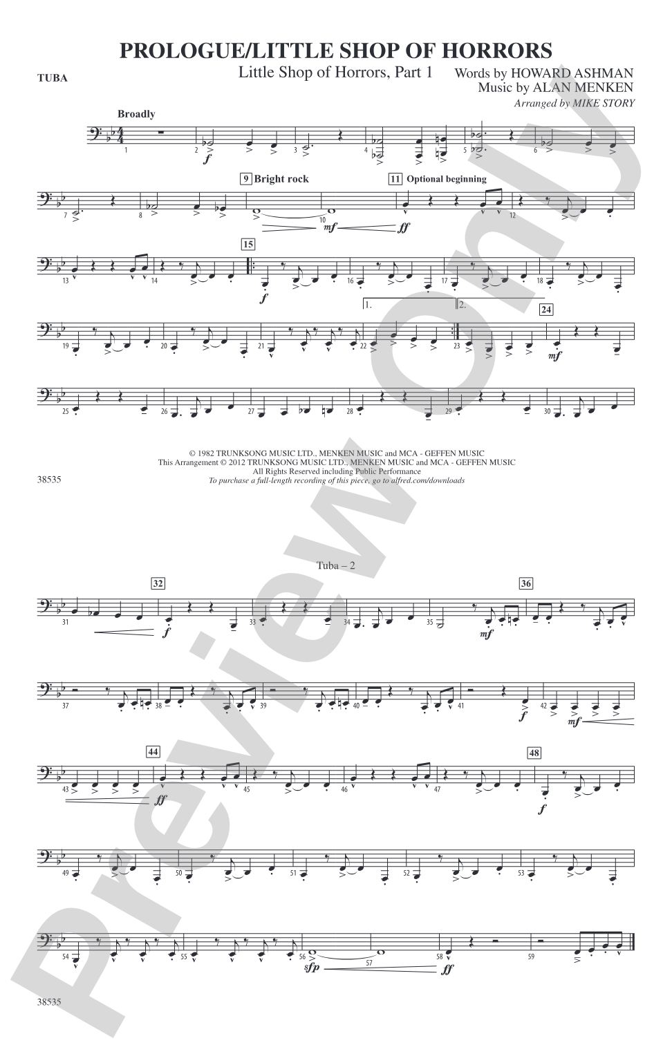 Prologue / Little Shop of Horrors: Tuba