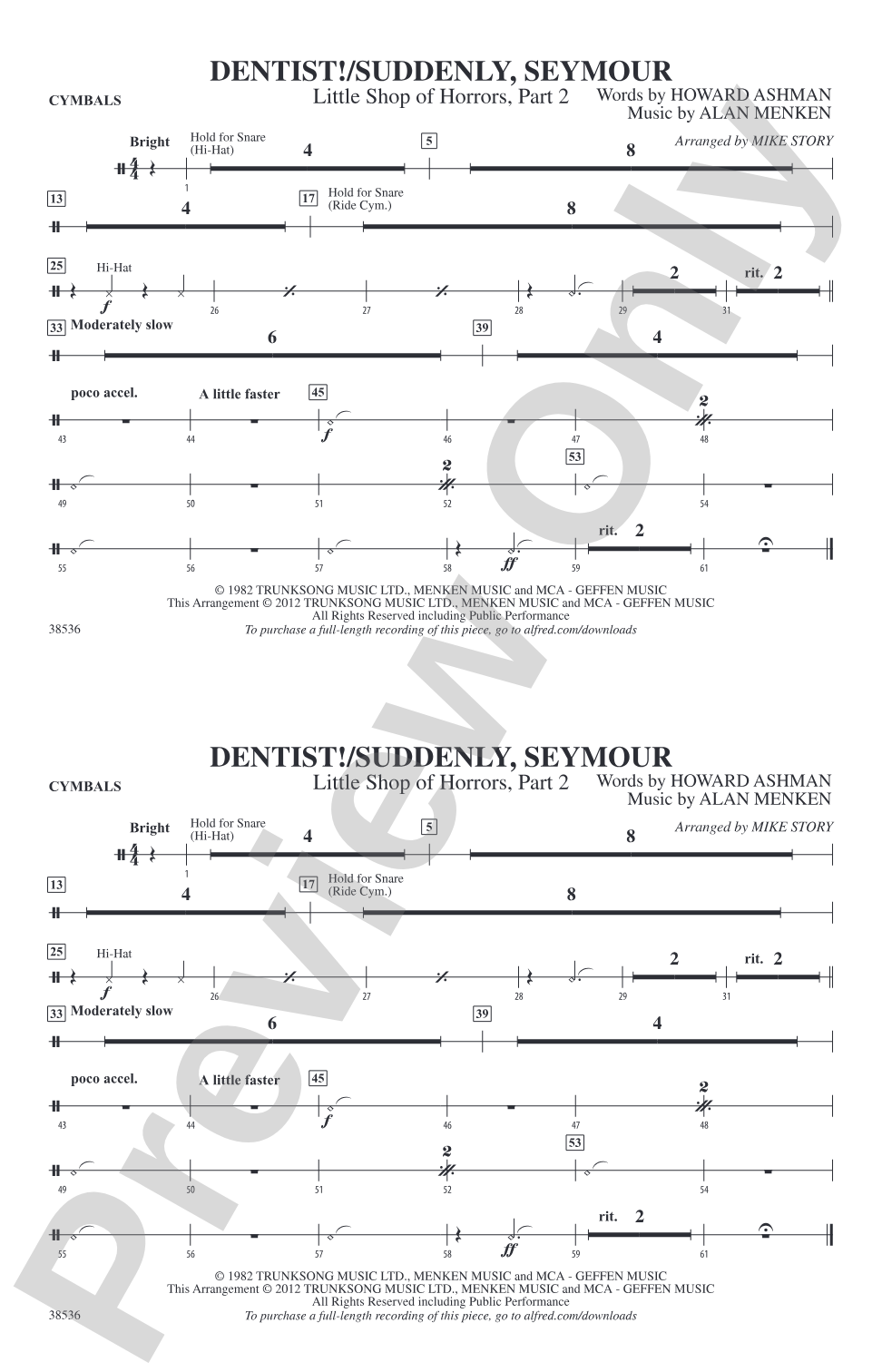Dentist! / Suddenly, Seymour: Cymbals