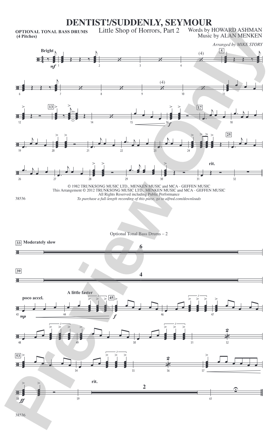 Dentist! / Suddenly, Seymour: Tonal Bass Drum