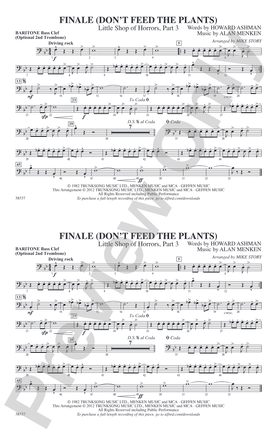 Finale (Don't Feed the Plants): Baritone B.C.