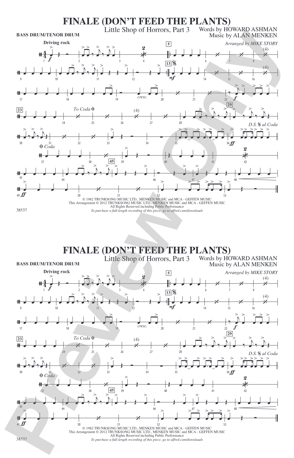 Finale (Don't Feed the Plants): Bass Drum/Tenor Drum