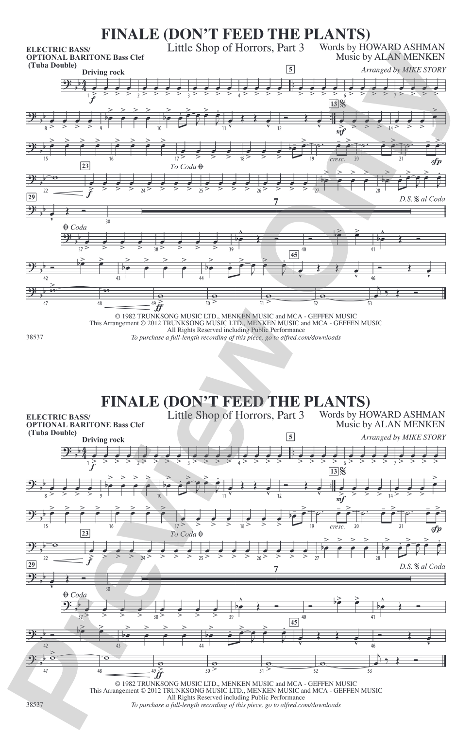 Finale (Don't Feed the Plants): Electric Bass