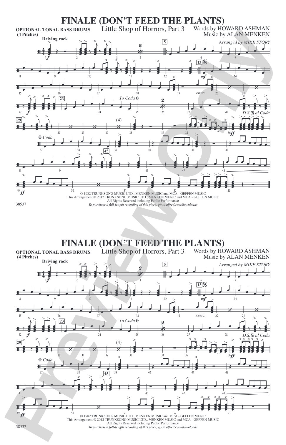 Finale (Don't Feed the Plants): Tonal Bass Drum
