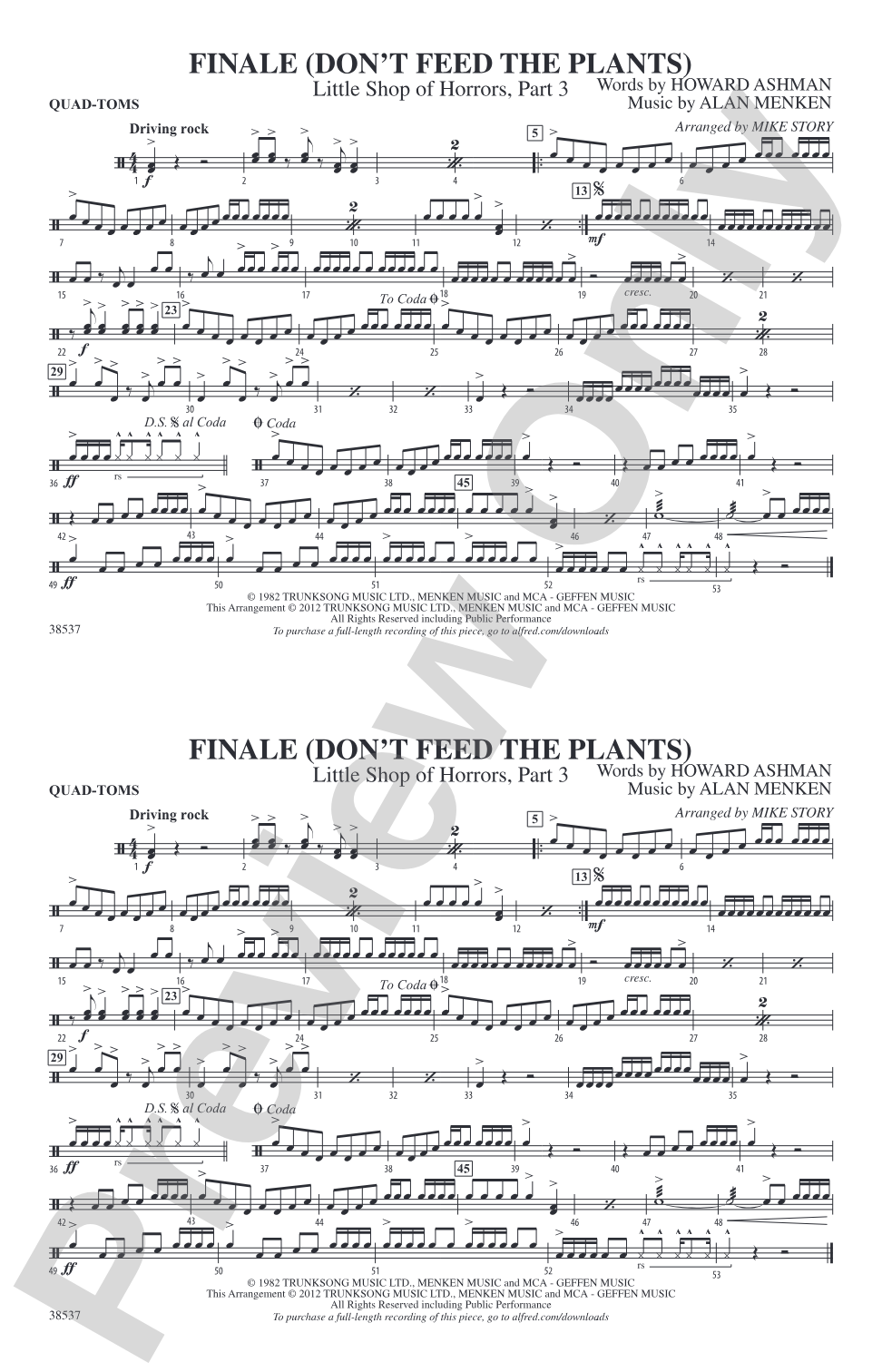 Finale (Don't Feed the Plants): Quad-Toms