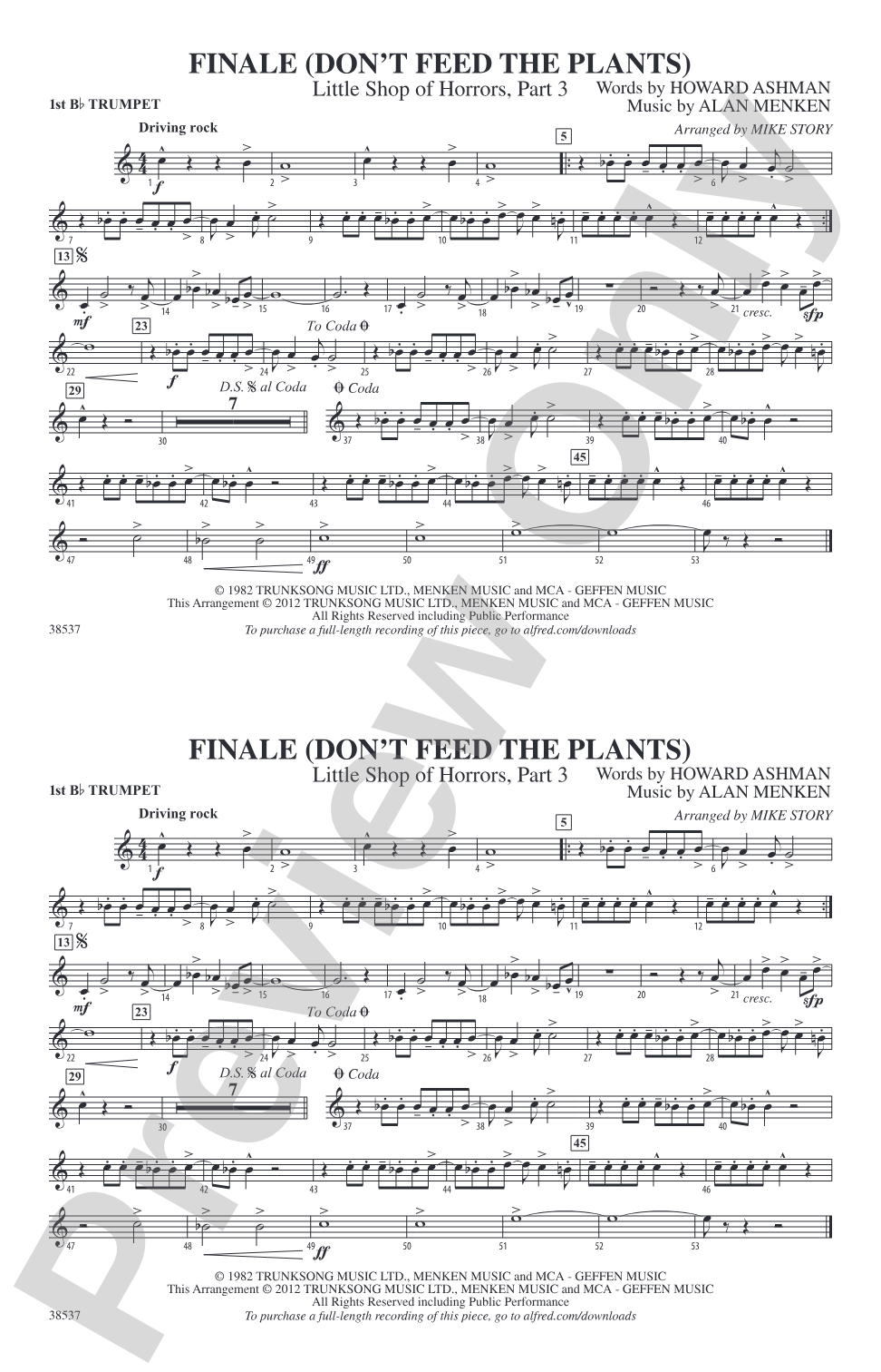 Finale (Don't Feed the Plants): 1st B-flat Trumpet