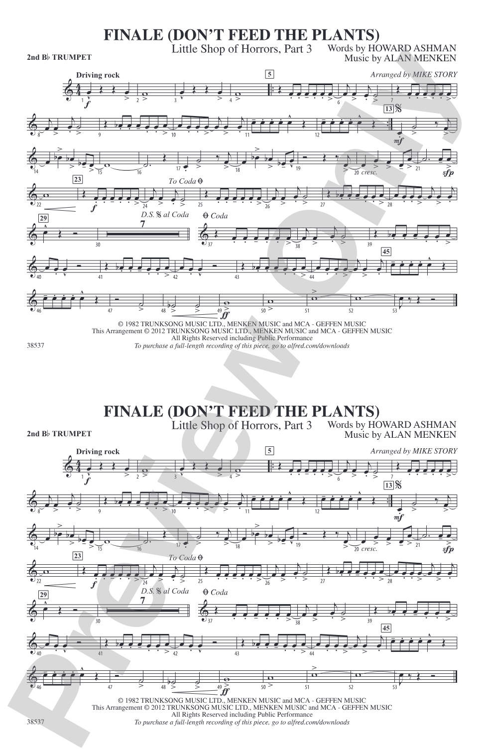 Finale (Don't Feed the Plants): 2nd B-flat Trumpet