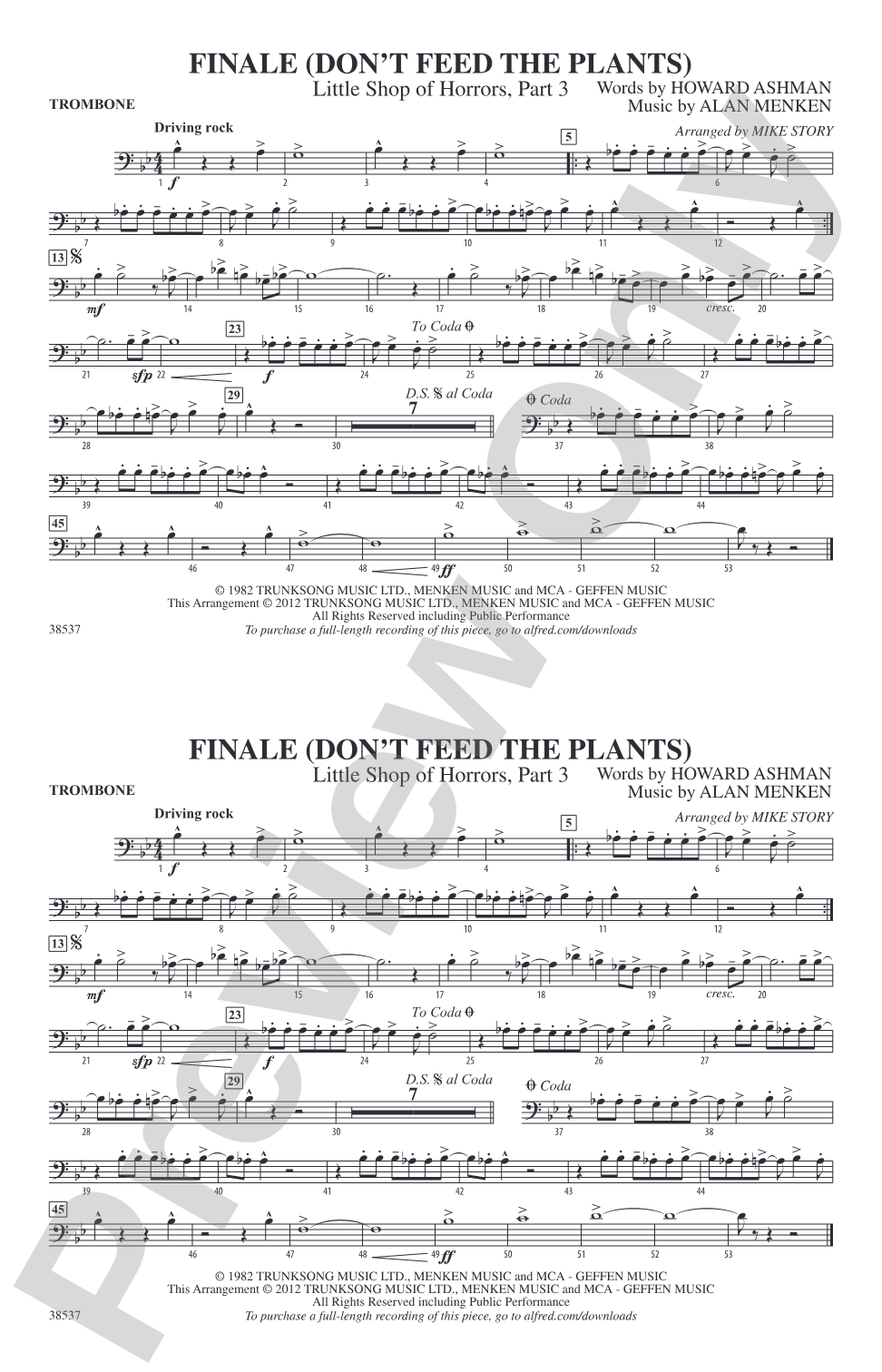 Finale (Don't Feed the Plants): 1st Trombone