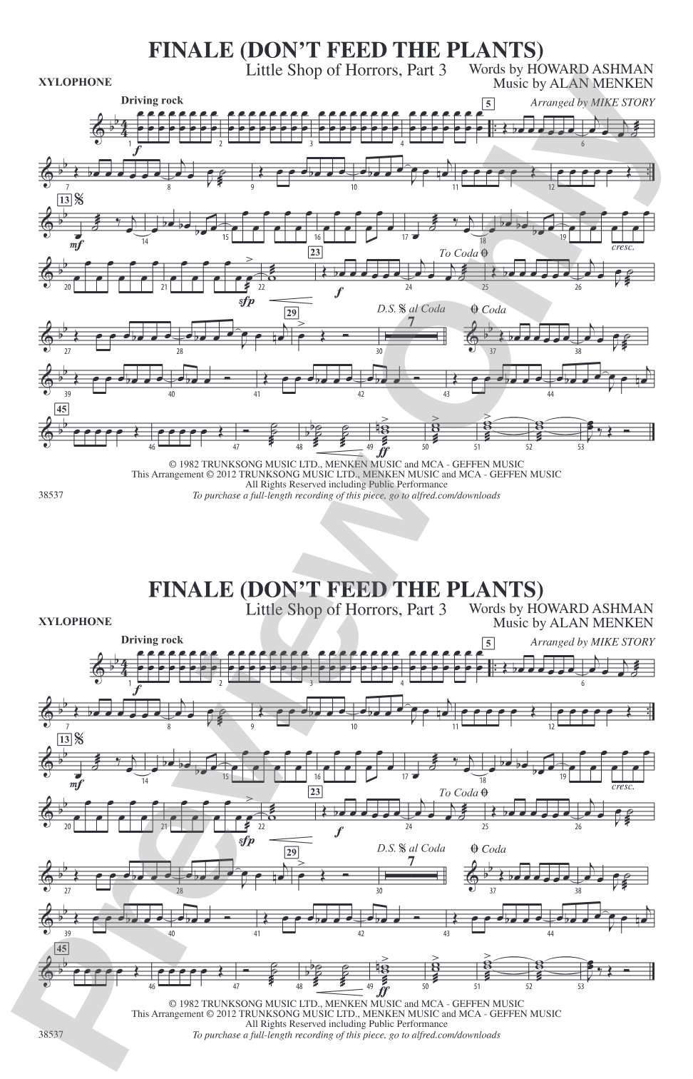Finale (Don't Feed the Plants): Xylophone