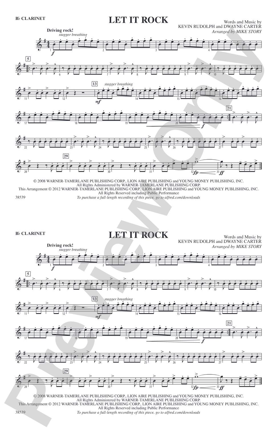 Let It Rock: 1st B-flat Clarinet