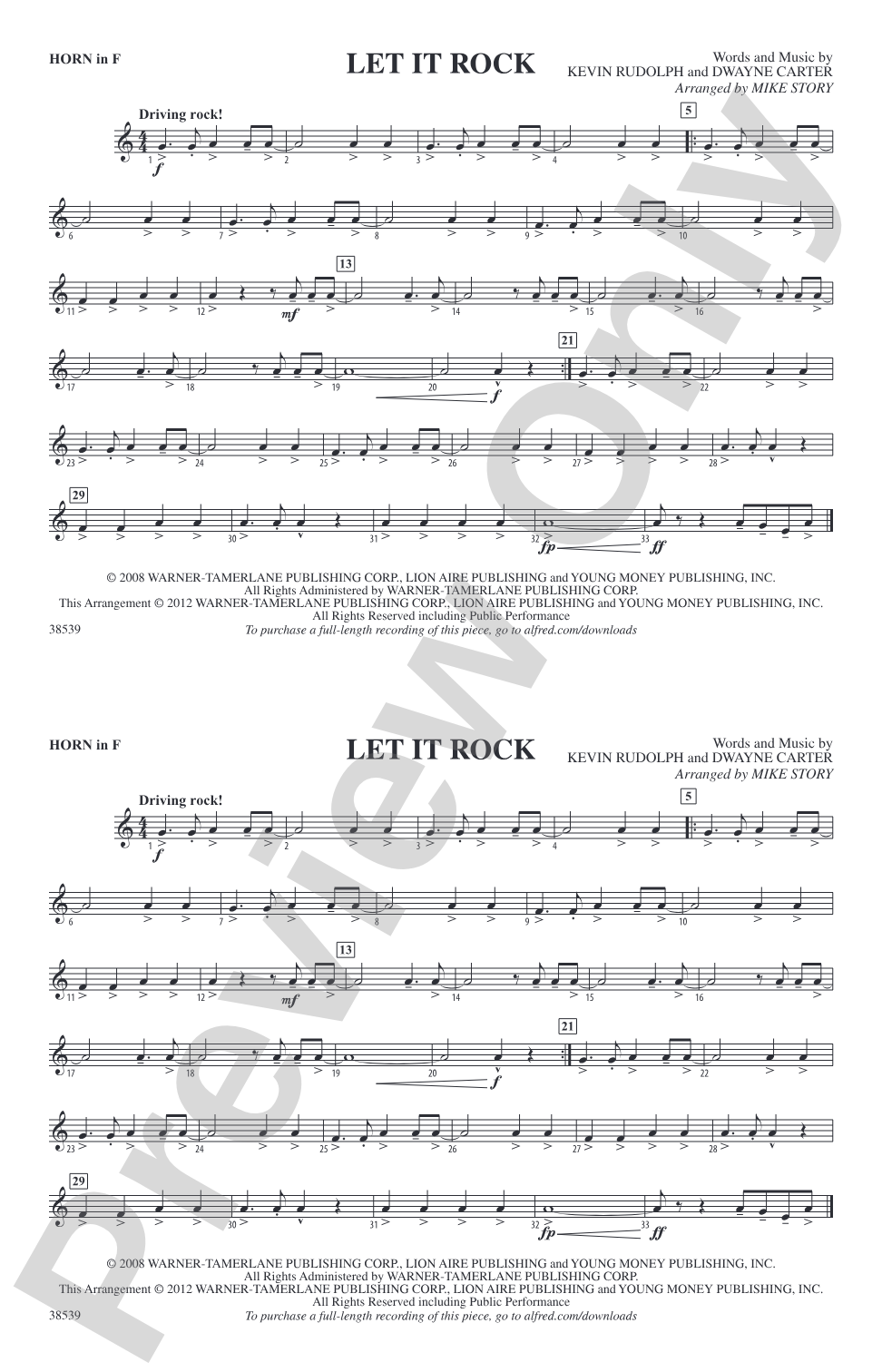 Let It Rock: 1st F Horn