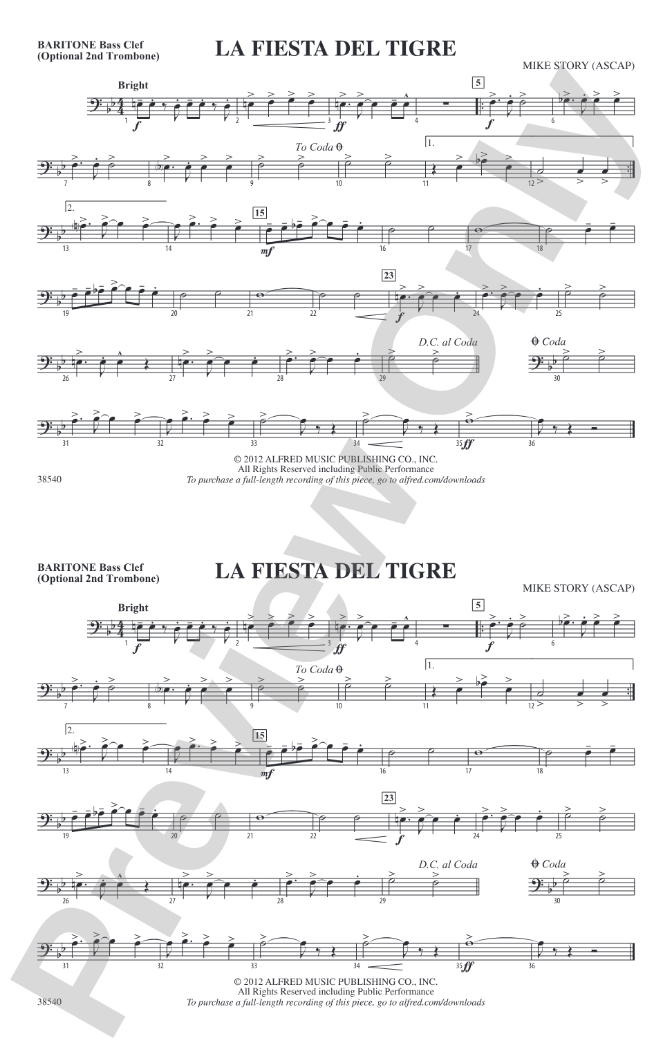 La Fiesta Del Tigre: Baritone B.C.