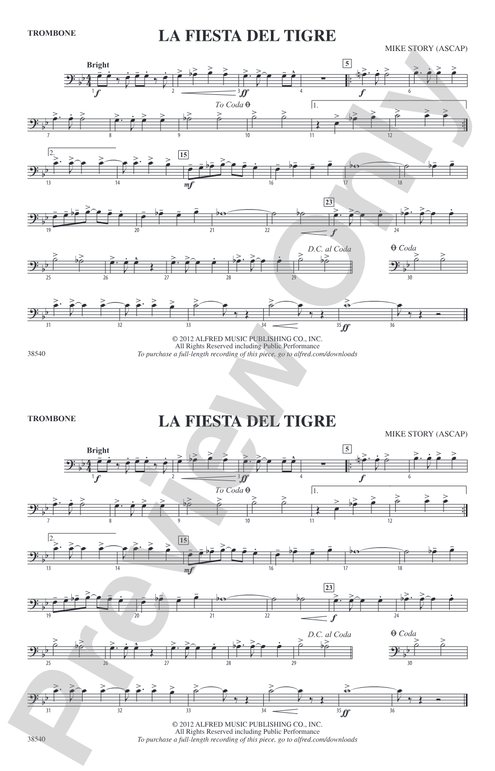 La Fiesta Del Tigre: 1st Trombone