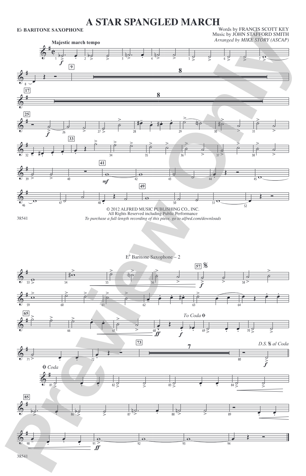 A Star-Spangled March: E-flat Baritone Saxophone