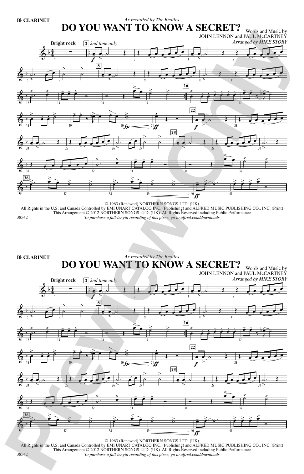 Do You Want to Know a Secret?: 1st B-flat Clarinet