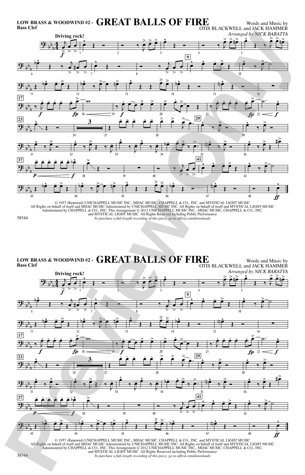 Great Balls of Fire: Low Brass & Woodwinds #2 - Bass Clef