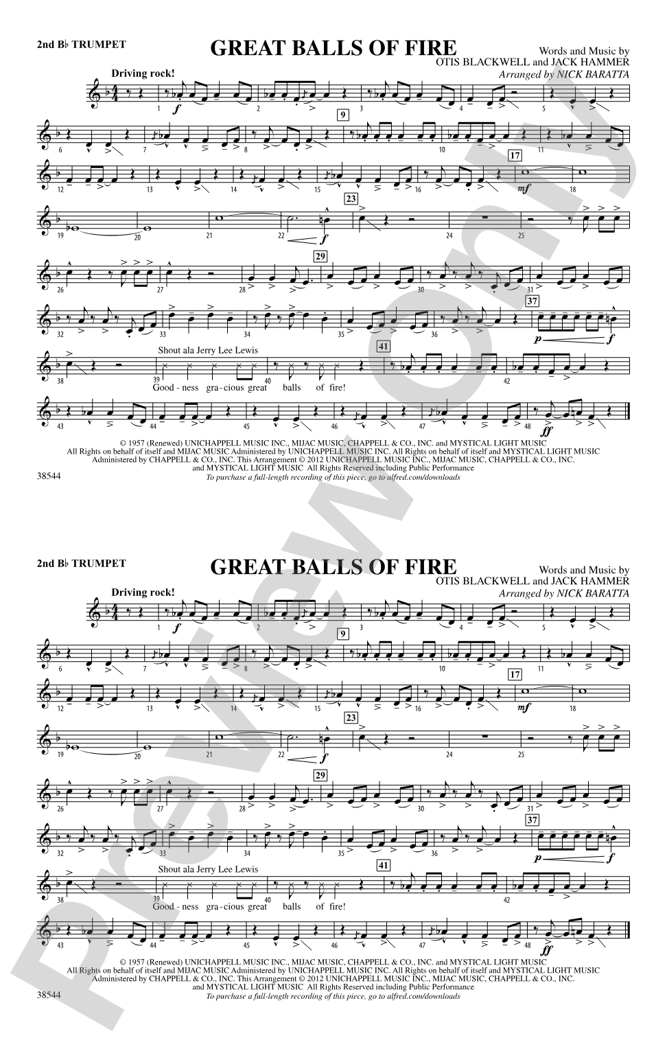Great Balls of Fire: 2nd B-flat Trumpet