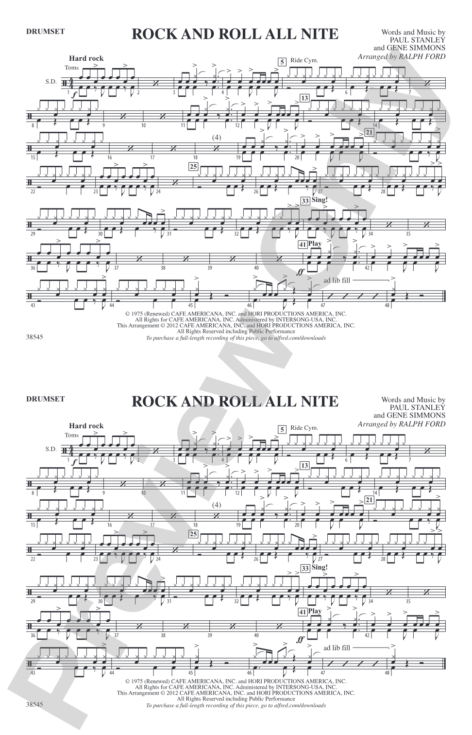 Rock and Roll All Nite: Drumset