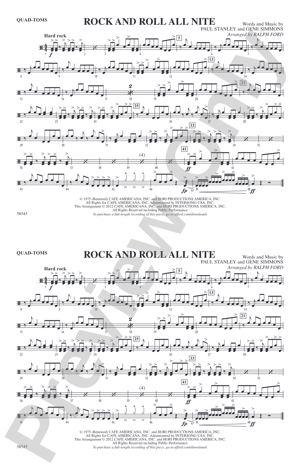 Rock and Roll All Nite: Quad-Toms