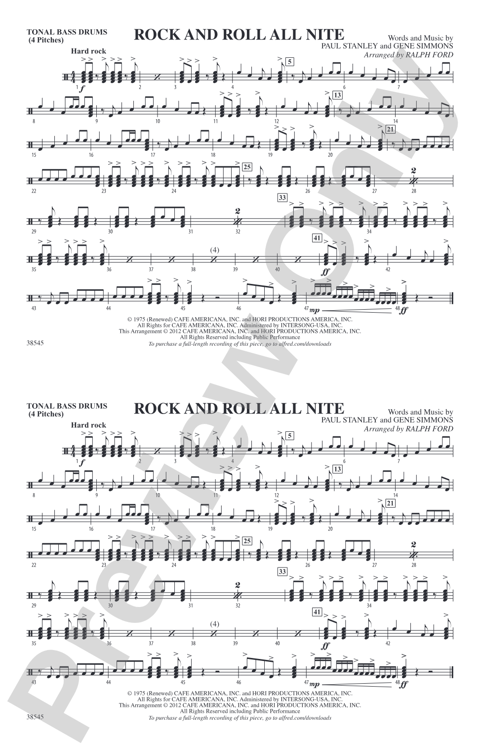 Rock and Roll All Nite: Tonal Bass Drum