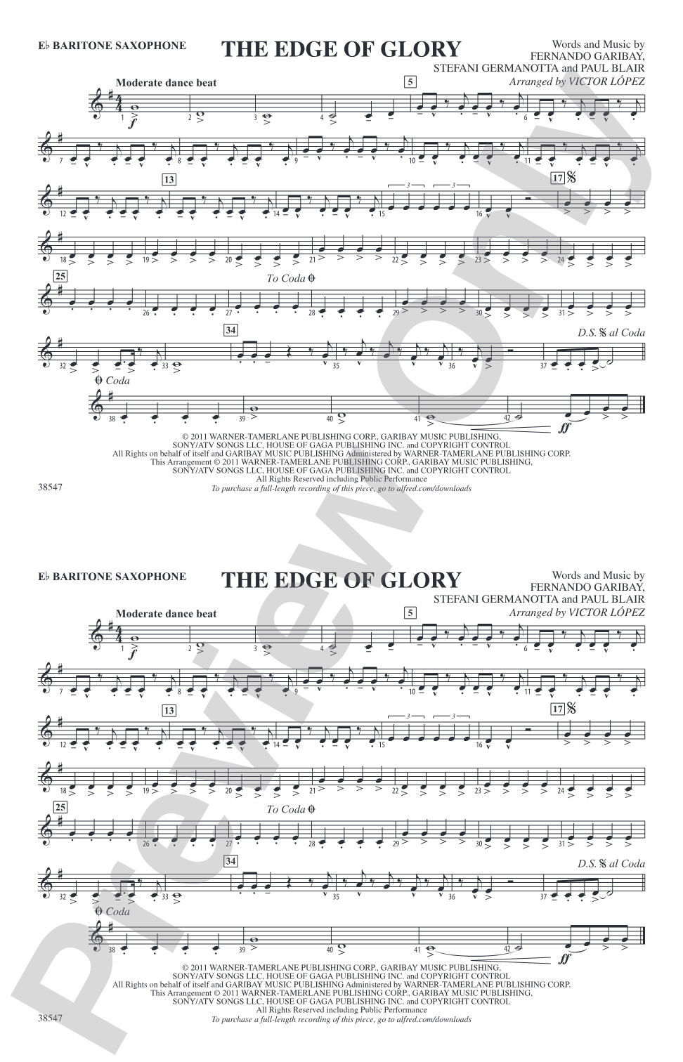The Edge of Glory: E-flat Baritone Saxophone