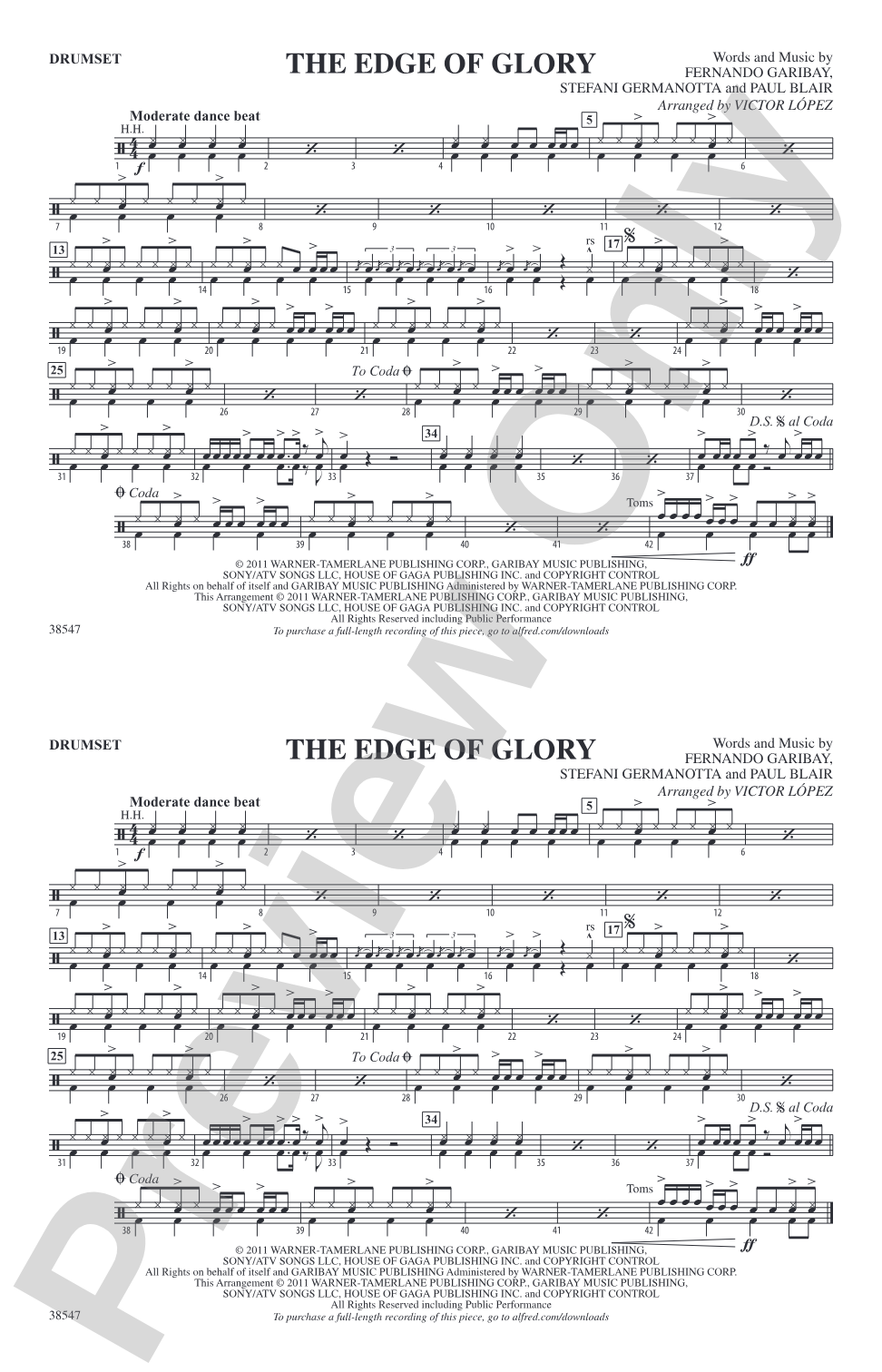 The Edge of Glory: Drumset