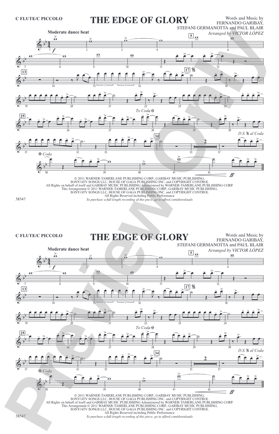 The Edge of Glory: Flute