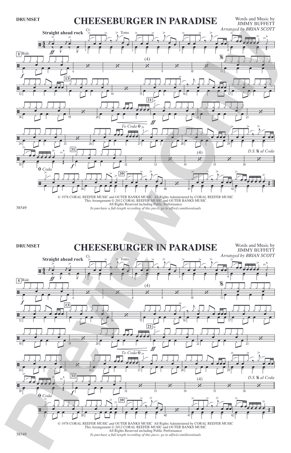 Cheeseburger in Paradise: Drumset