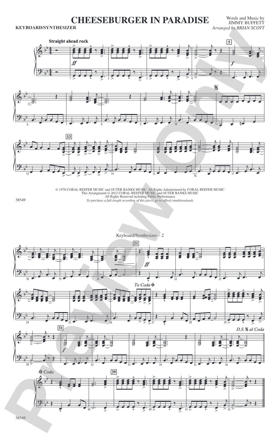 Cheeseburger in Paradise: Keyboard/Synthesizer