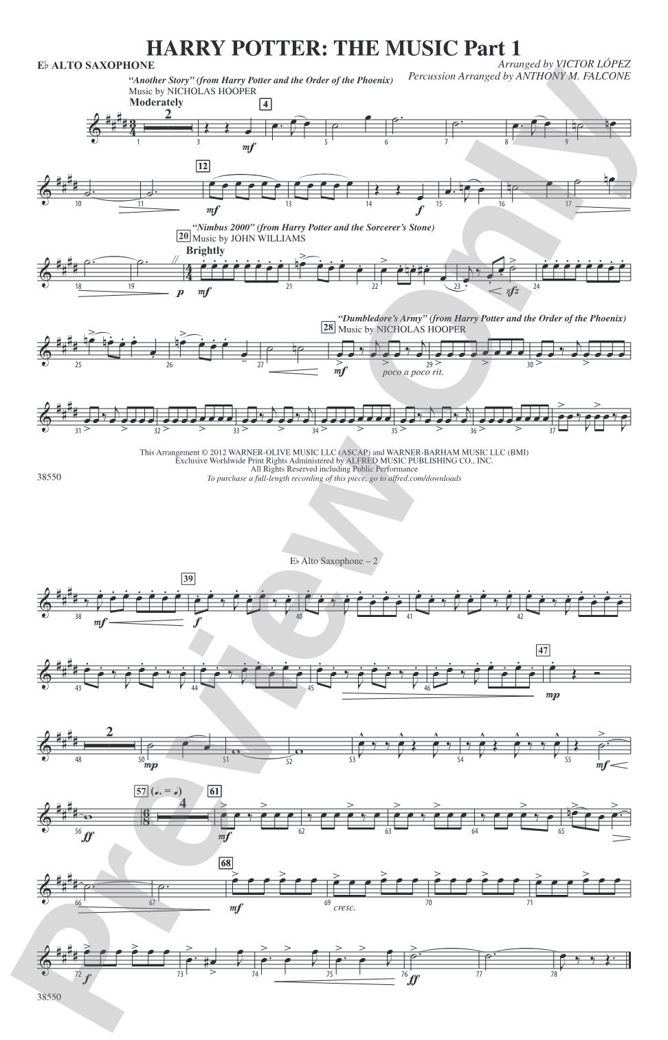 Harry Potter: The Music, Part 1: E-flat Alto Saxophone