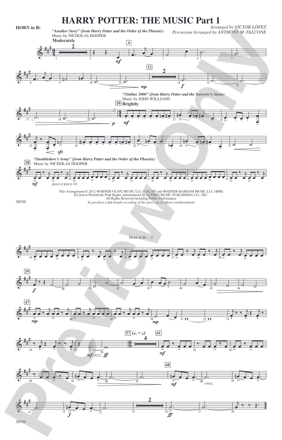 Harry Potter: The Music, Part 1: Horn in B flat