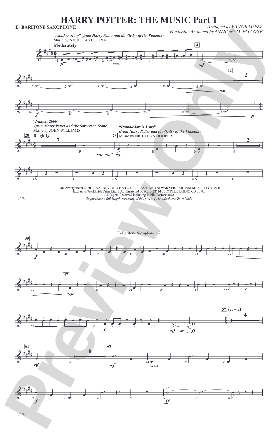 Harry Potter: The Music, Part 1: E-flat Baritone Saxophone