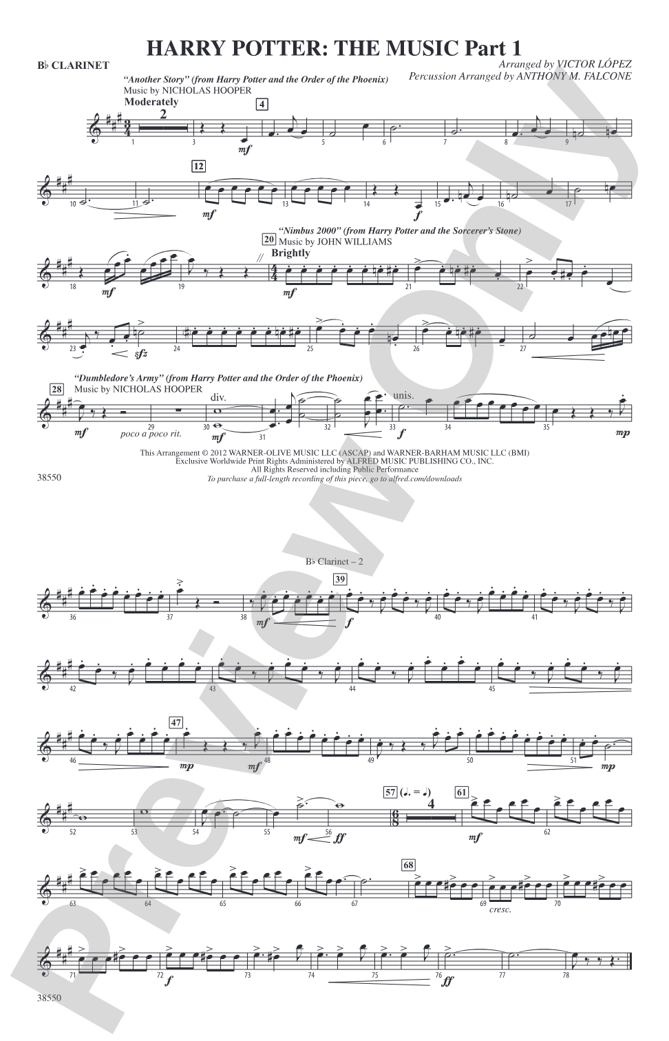 Harry Potter: The Music, Part 1: 1st B-flat Clarinet
