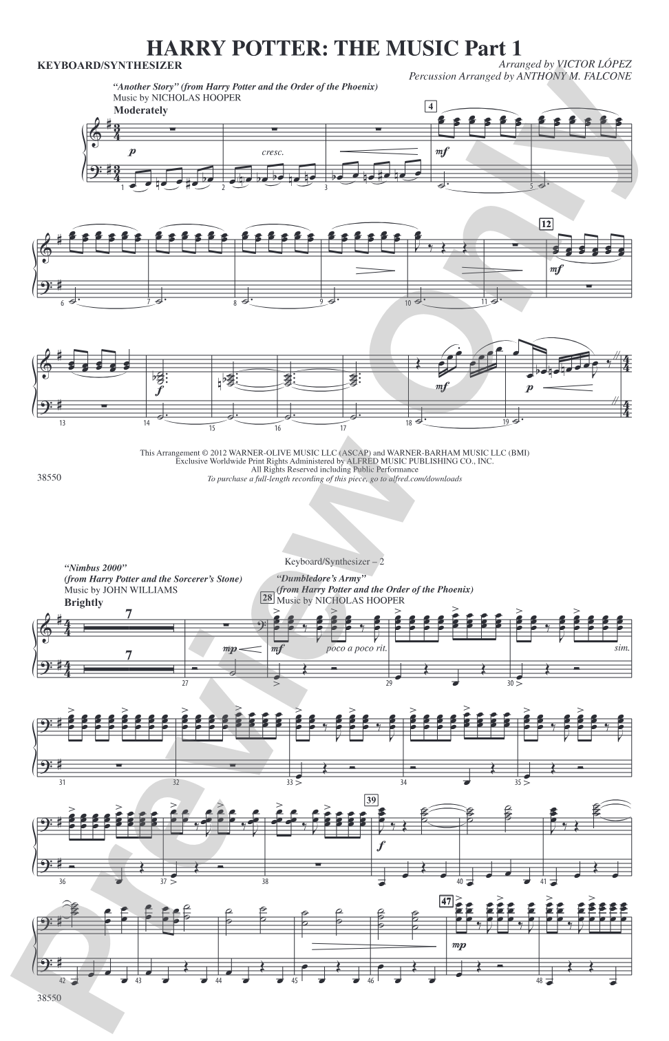 Harry Potter: The Music, Part 1: Keyboard/Synthesizer